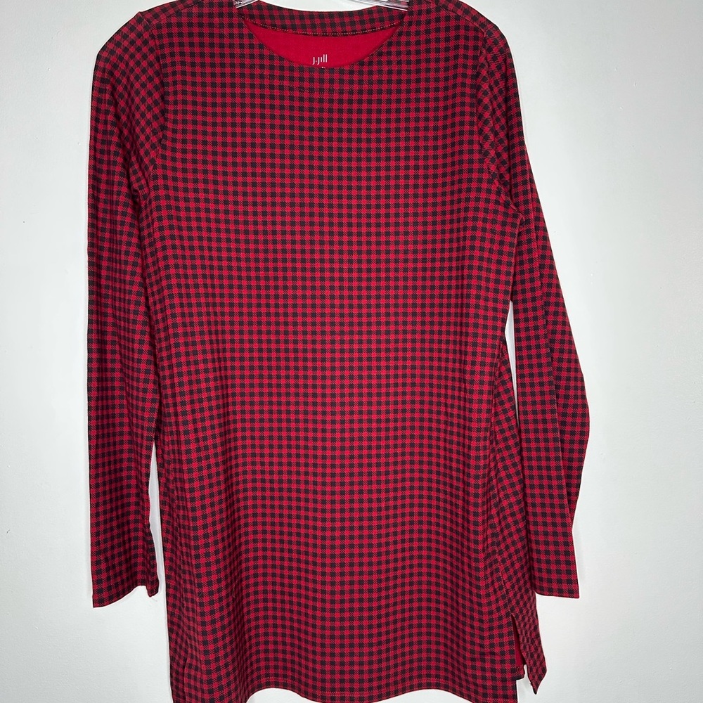 J. Jill Red and Black Plaid Tunic
